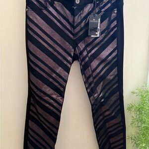 Parasuco gorgeous Black and Silver Striped Ladies jeans.